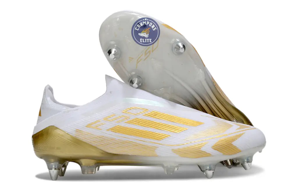 F50 Elite Laceless SG - Blanc/Doré