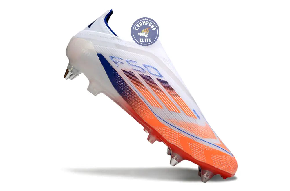 F50 Elite Laceless SG - Blanc/Orange/Bleu