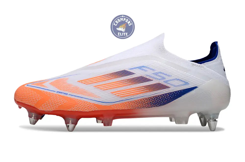 F50 Elite Laceless SG - Blanc/Orange/Bleu