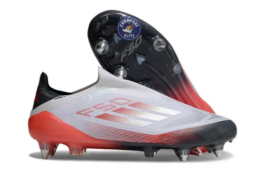 F50 Elite Laceless SG - Blanc/Rouge/Noir