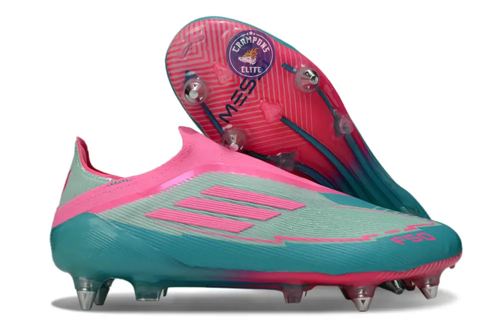 Image of F50 Elite Laceless SG - Bleu Turquoise/Bleu/Rose