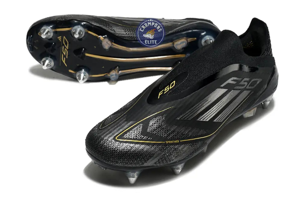 F50 Elite Laceless SG Dark Spark - Noir/Argenté/Doré