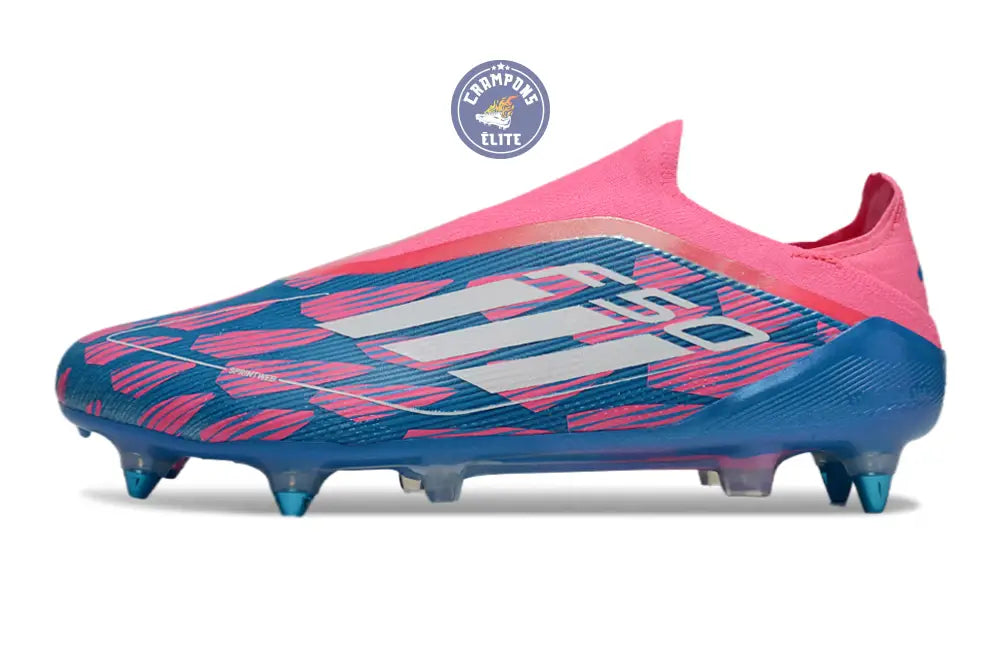 F50 Elite Laceless SG Reemergence - Bleu/Blanc/Rose