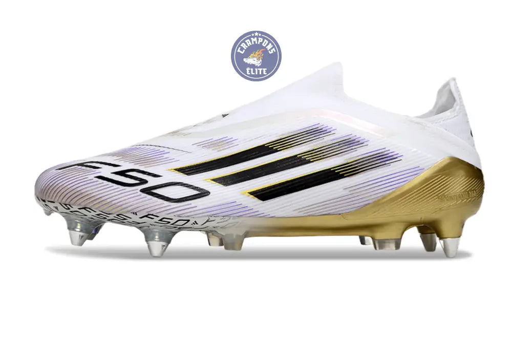 F50 Elite Laceless SG Road to Glory - Blanc/Noir/Doré