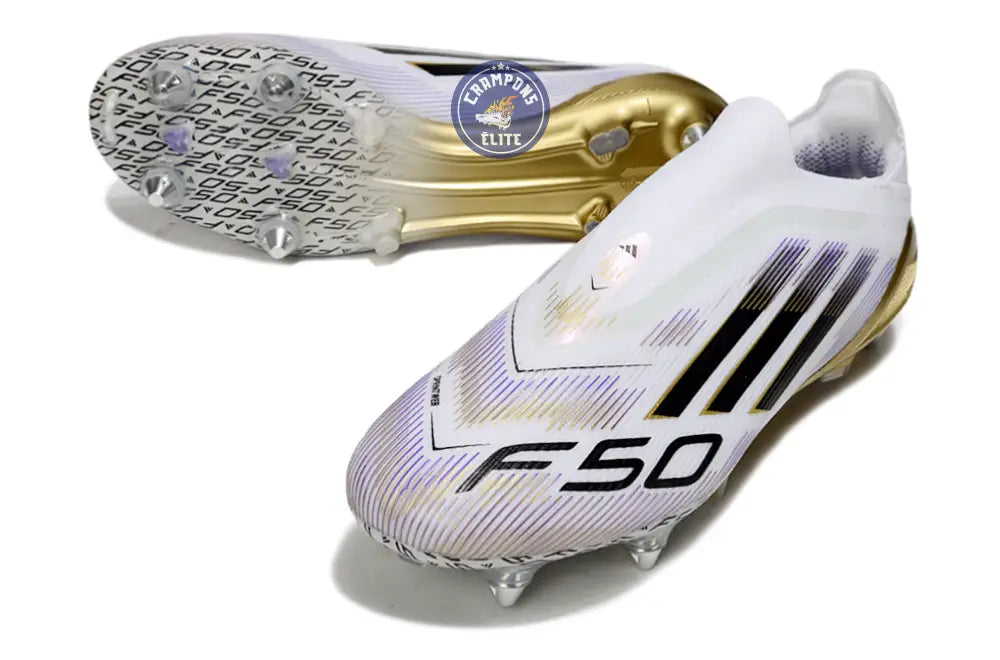 F50 Elite Laceless SG Road to Glory - Blanc/Noir/Doré