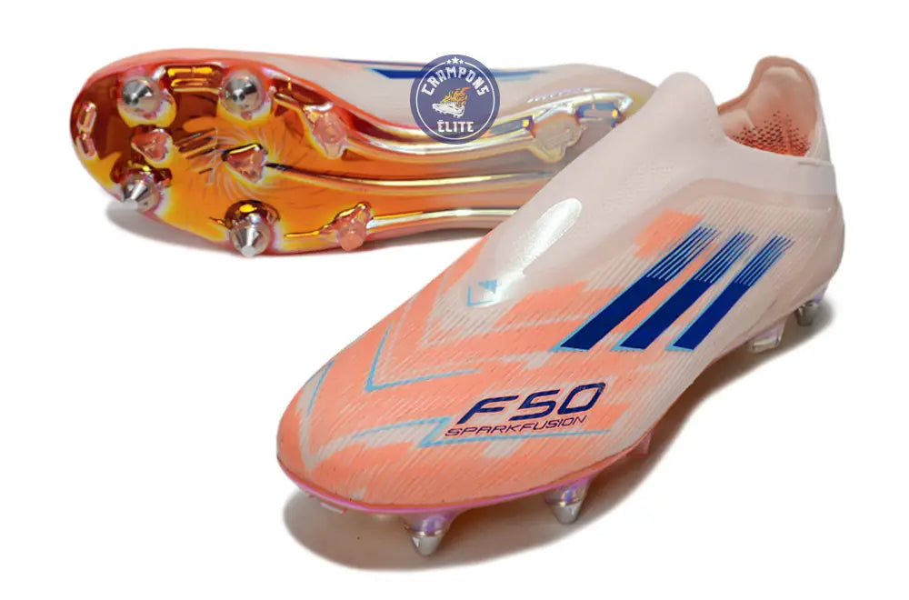 F50 Elite Laceless SG - Beige/Orange/Bleu