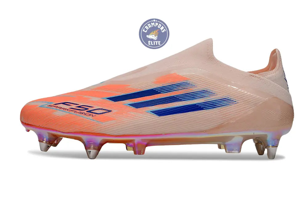 Image of F50 Elite Laceless SG - Beige/Orange/Bleu
