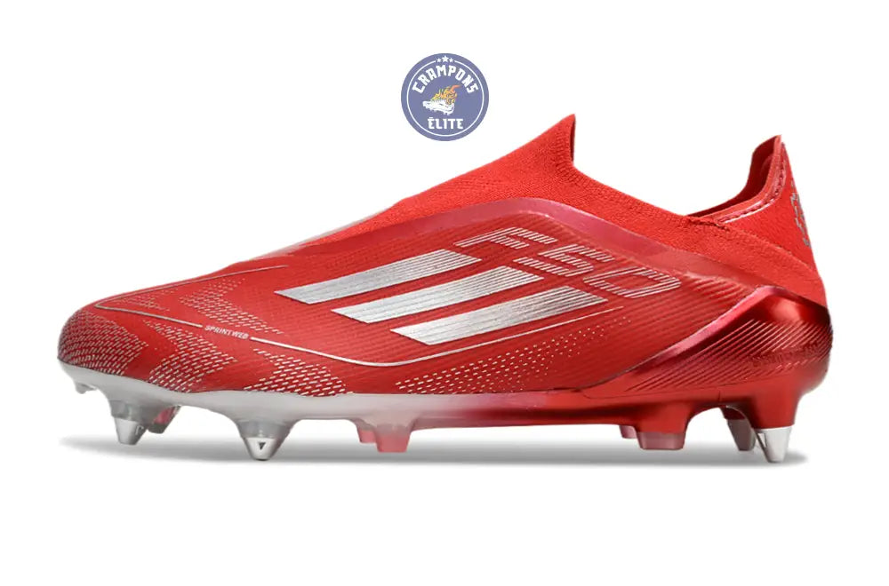 Image of F50 Elite Laceless SG x Soccer.com - Rouge/Argent