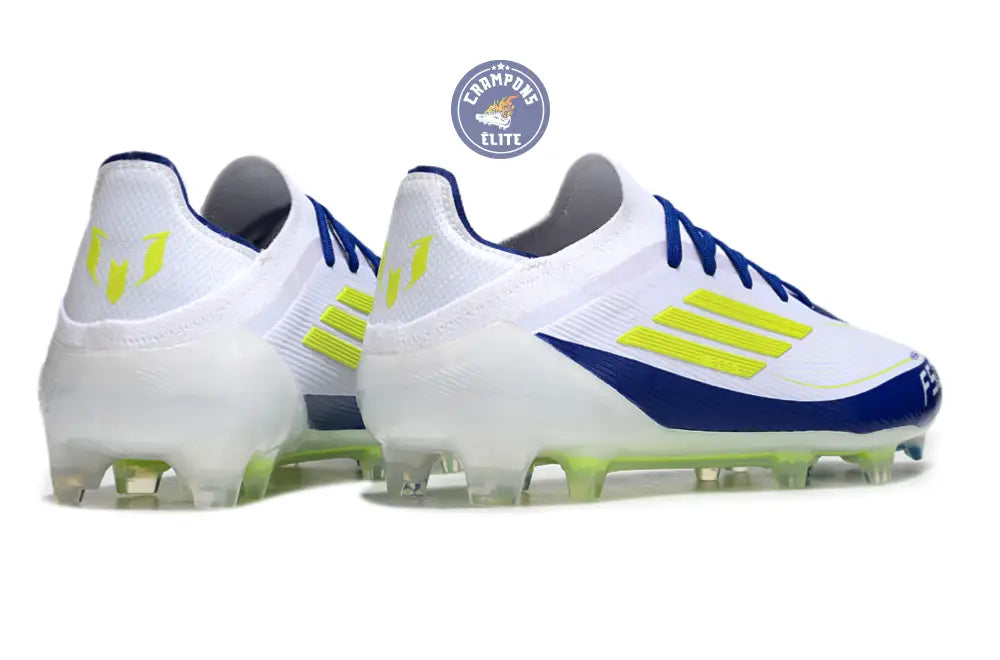 Image of F50 Elite Lacets FG - Blanc/Bleu/Jaune Fluo