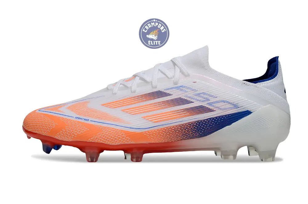 Image of F50 Elite Lacets FG - Blanc/Orange/Bleu