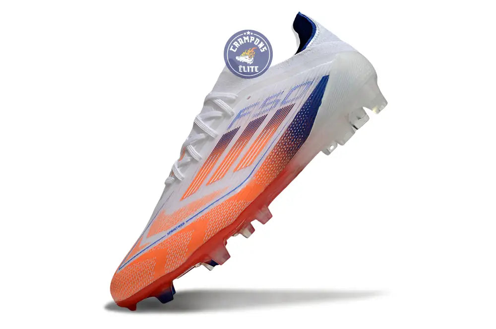 Image of F50 Elite Lacets FG - Blanc/Orange/Bleu