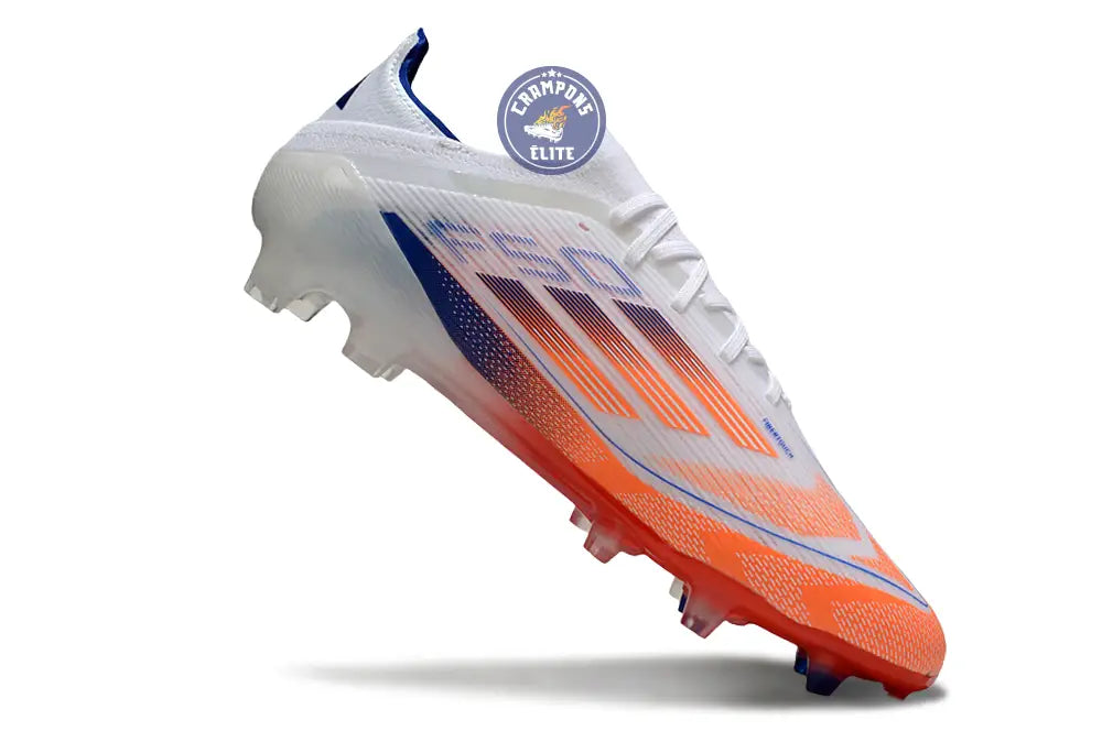F50 Elite Lacets FG - Blanc/Orange/Bleu