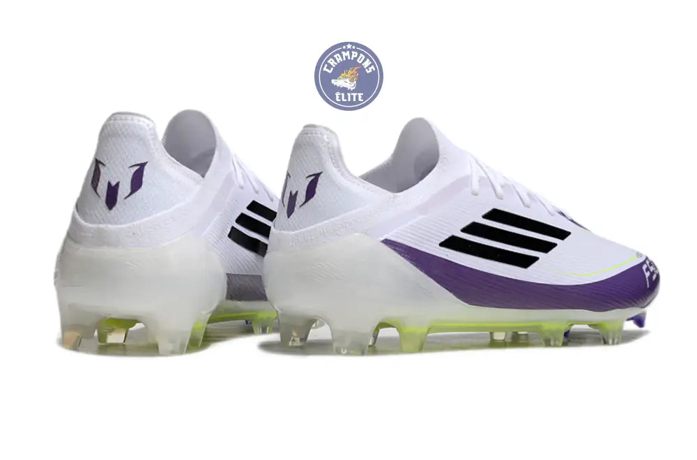 F50 Elite Lacets FG - Blanc/Violet/Jaune Fluo/Noir