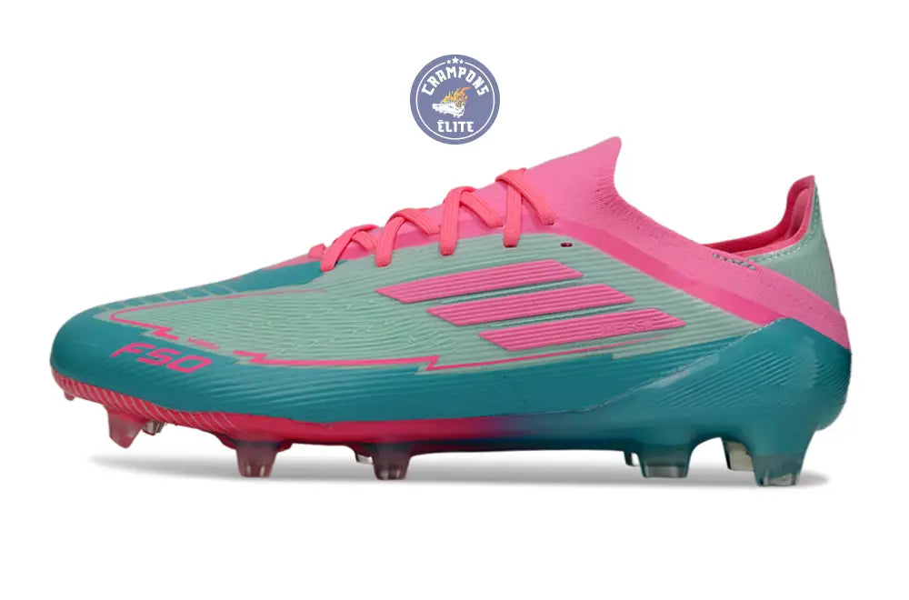 F50 Elite Lacets FG - Bleu Turquoise/Bleu/Rose