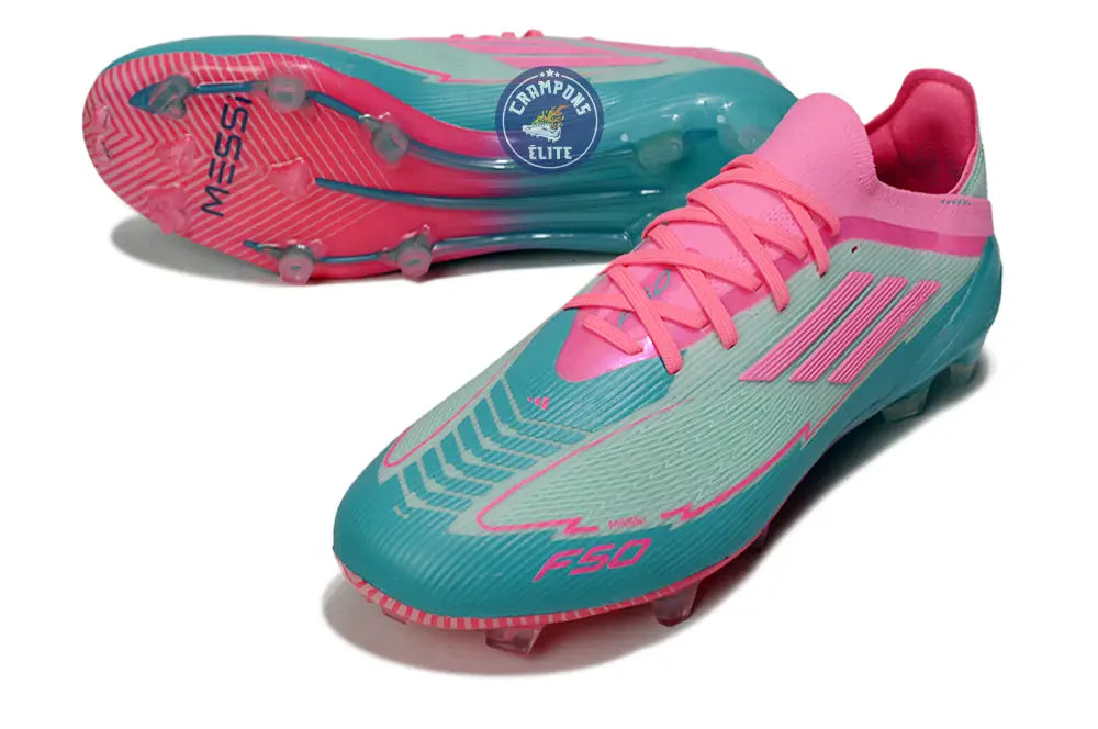 F50 Elite Lacets FG - Bleu Turquoise/Bleu/Rose