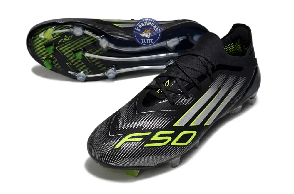 Image of F50 Elite Lacets FG - Noir/Argenté/Jaune Fuo