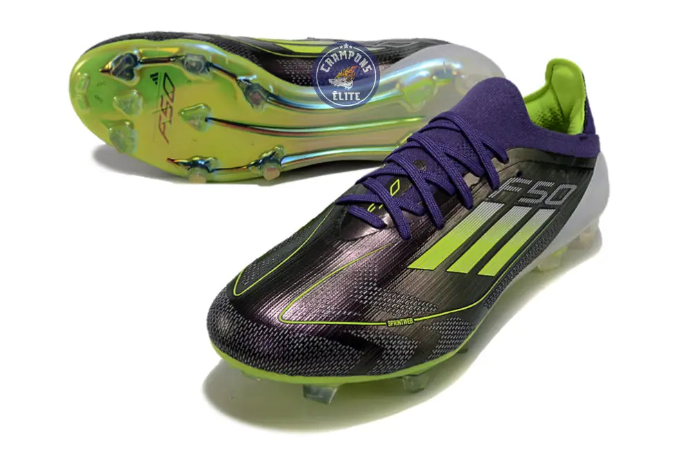 Image of F50 Elite Lacets FG - Violet/Jaune Fluo/Gris