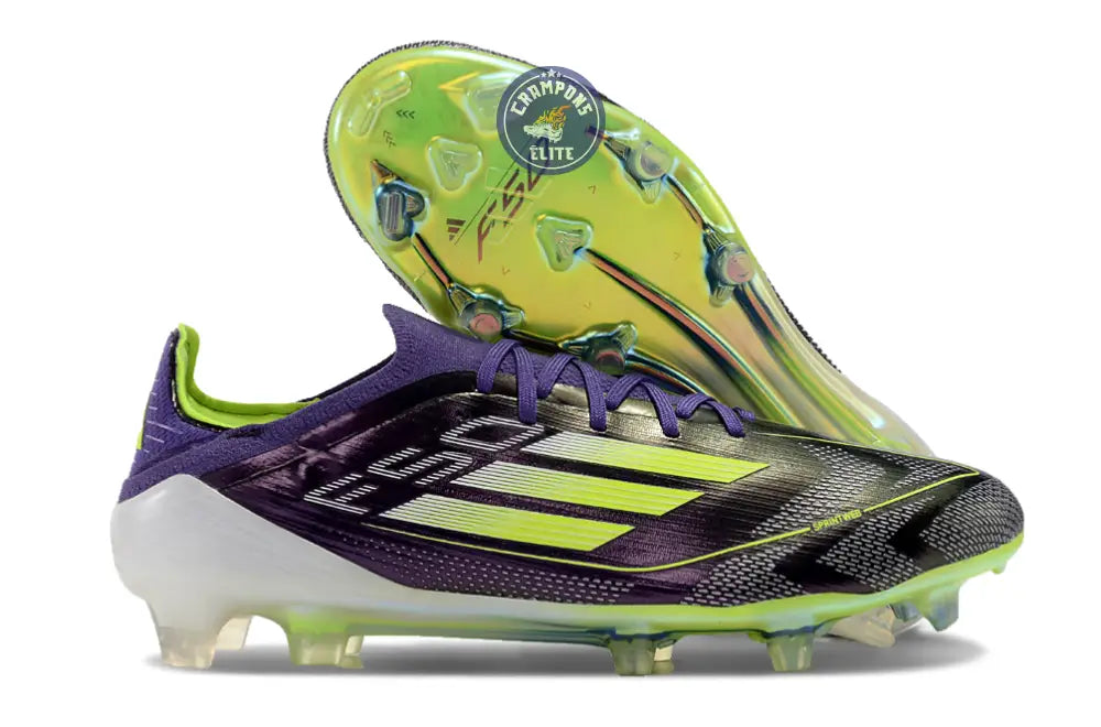 Image of F50 Elite Lacets FG - Violet/Jaune Fluo/Gris