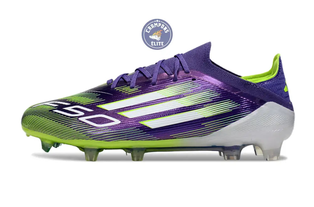 Image of F50 Elite Lacets FG - Violet/Vert Fluo/Gris