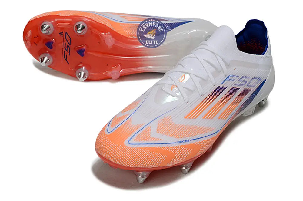 Image of F50 Elite Lacets SG - Blanc/Orange/Bleu