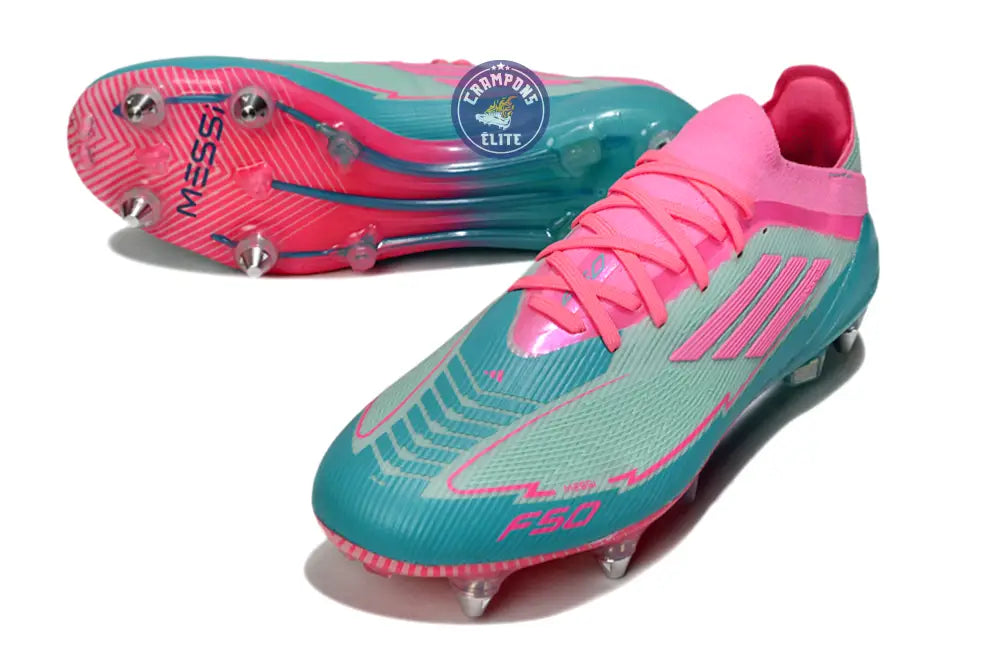 F50 Elite Lacets SG - Bleu Turquoise/Bleu/Rose