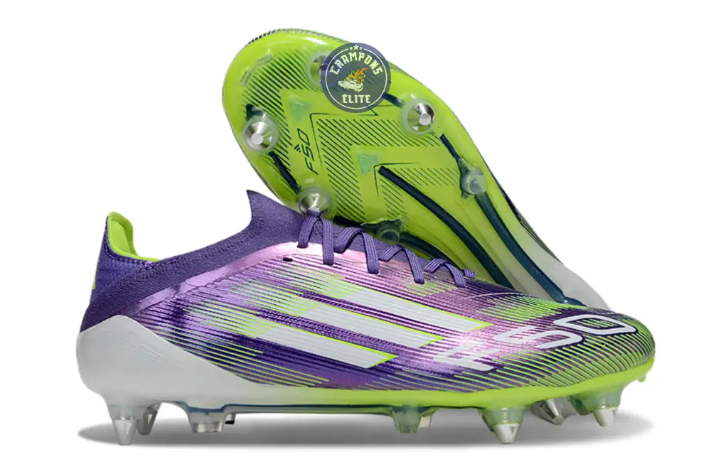 Image of F50 Elite Lacets SG - Violet/Jaune Fluo/Blanc