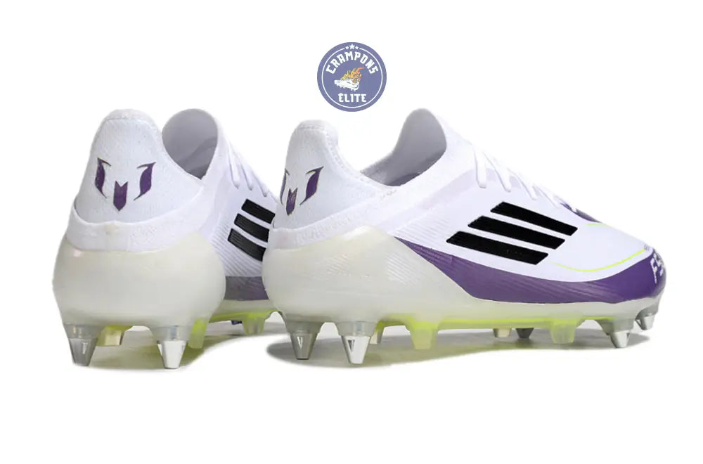 F50 Elite SG Soft Ground - Blanc/Noir/Violet