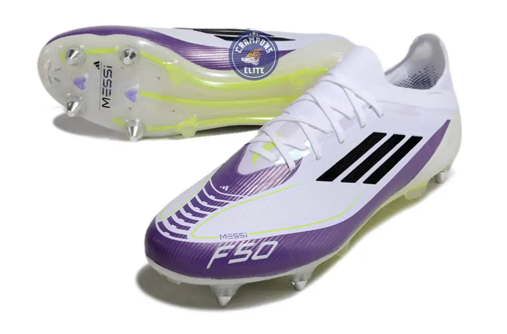 Image of F50 Elite SG Soft Ground - Blanc/Noir/Violet