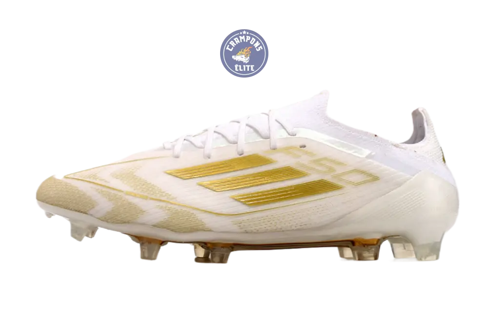 F50 Elitee Lacets FG - Blanc/Doré
