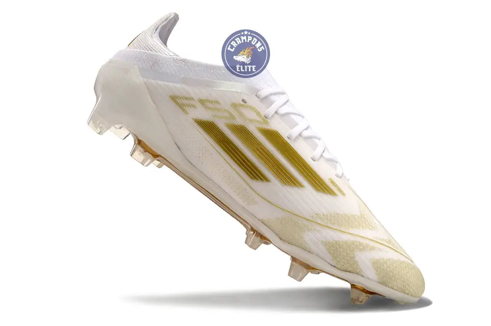 F50 Elitee Lacets FG - Blanc/Doré
