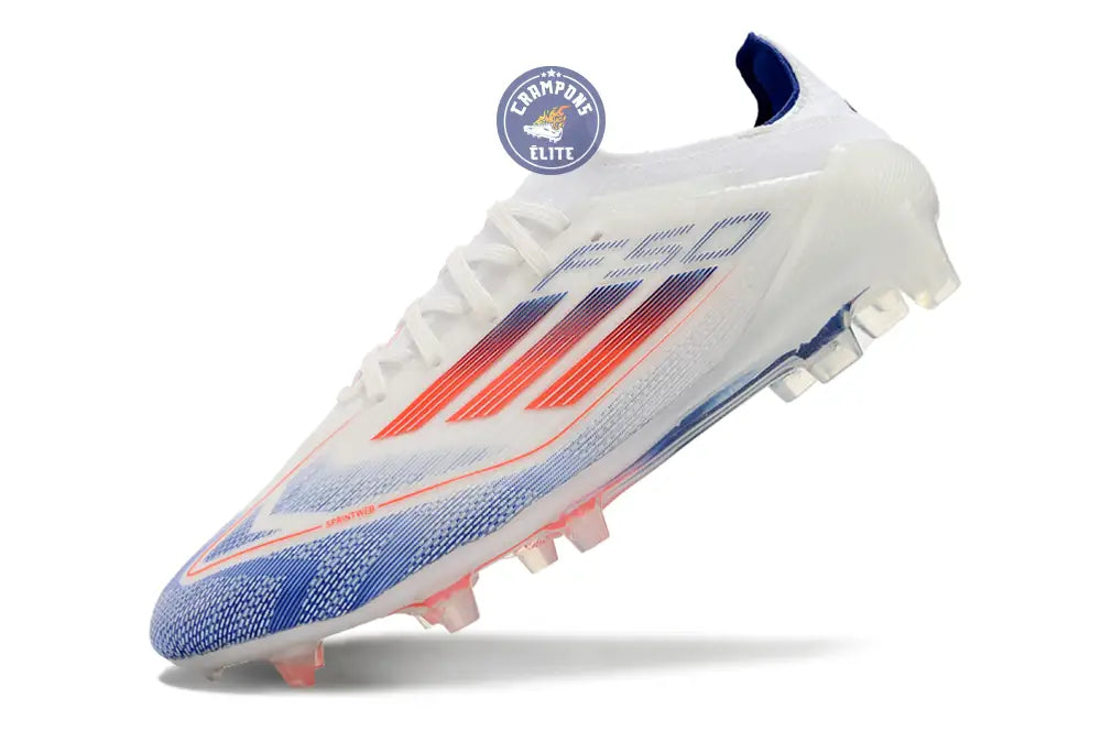 F50 Elitee Lacets FG - Blanc/Orange/Bleu