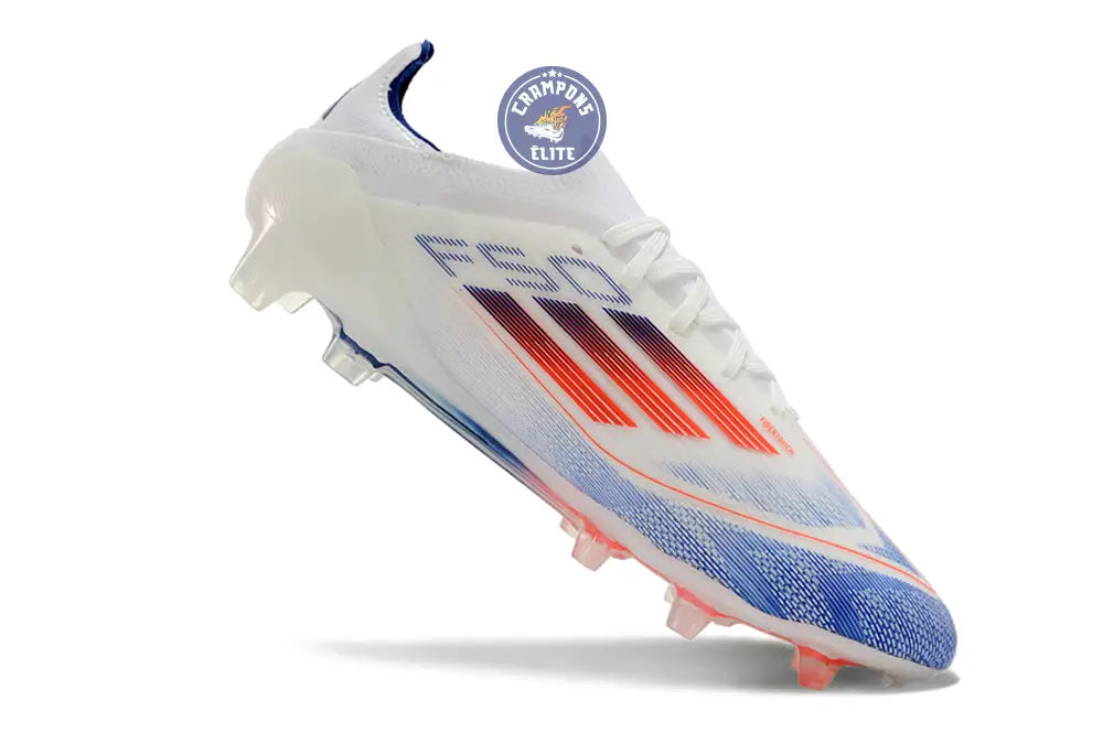 F50 Elitee Lacets FG - Blanc/Orange/Bleu