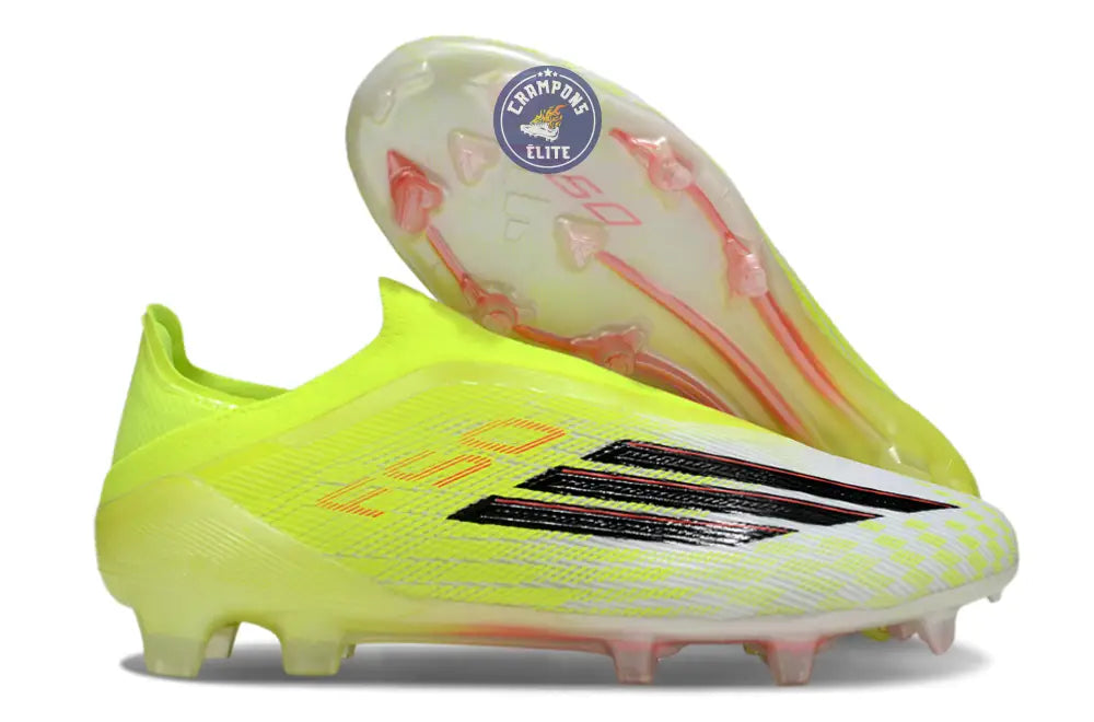 Image of F50 LACELESS ELITE FG BORN FOR GOALS - JAUNE/NOIR/LUCID RED
