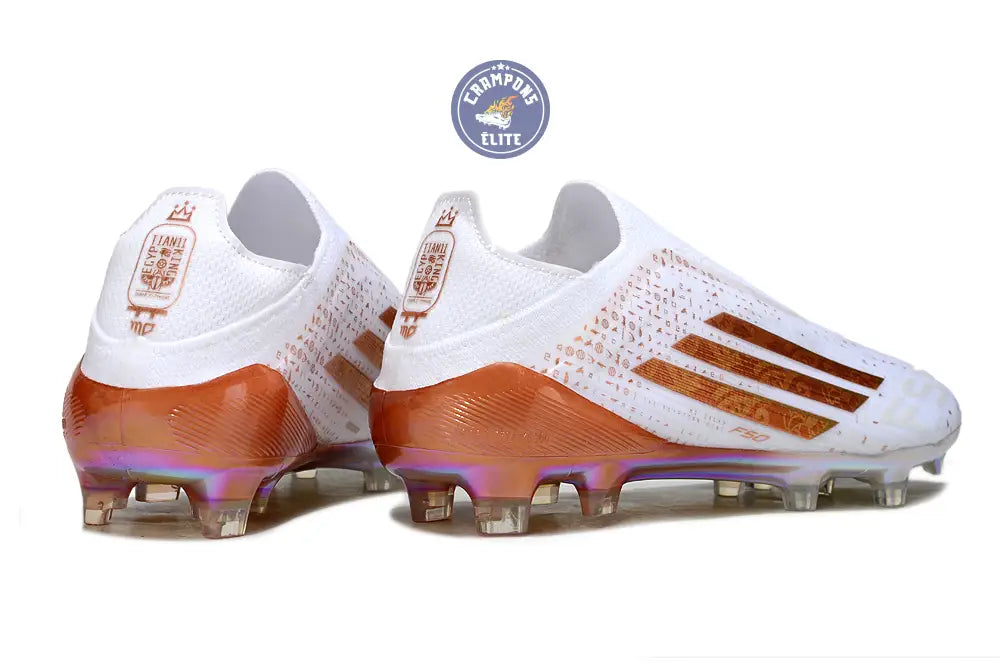 F50 LACELESS ELITE FG x MOHAMED SALAH AFCON - BLANC/BRONZE ÉDITION LIMITÉE
