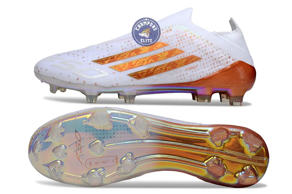 F50 LACELESS ELITE FG x MOHAMED SALAH AFCON - BLANC/BRONZE ÉDITION LIMITÉE