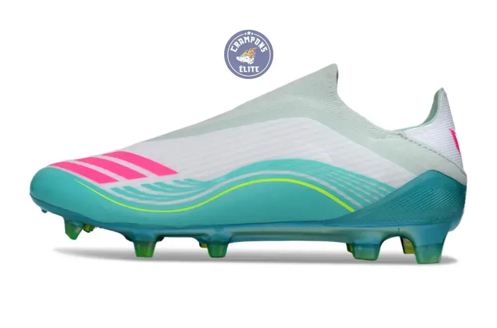 Image of F50 Laceless FG Messi - Turquoise/Blanc/Rose