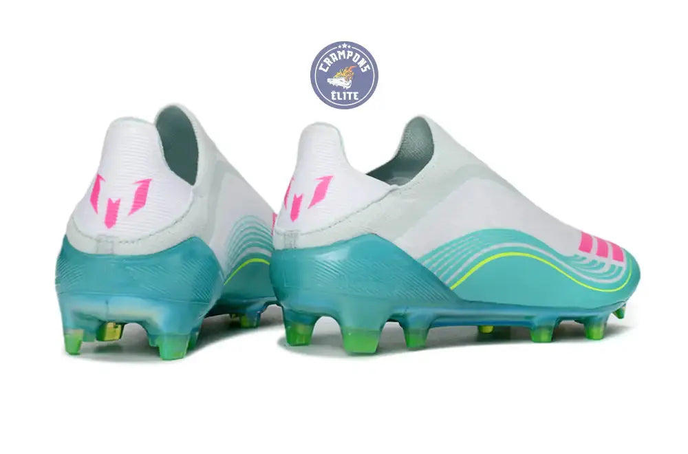 Image of F50 Laceless FG Messi - Turquoise/Blanc/Rose