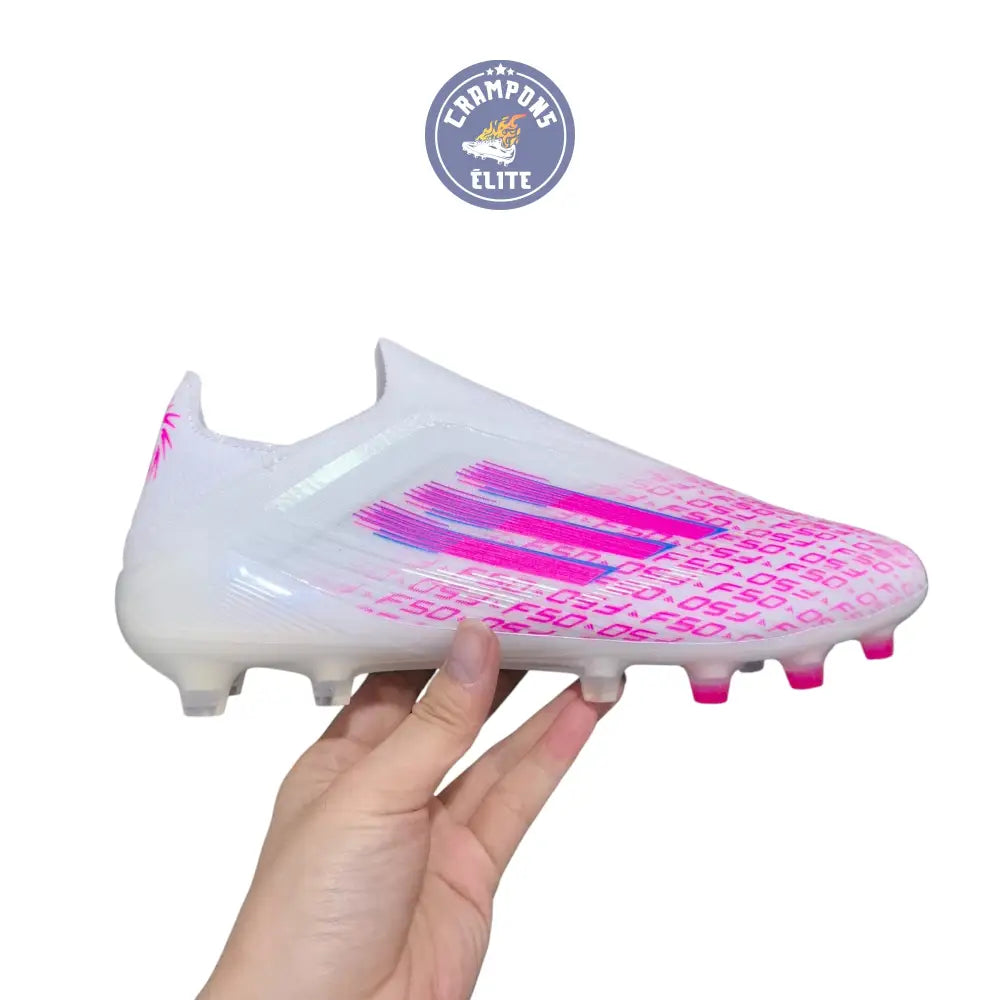 Image of F50 Laceless SPARKFUSION ELITE FG/AG TRINITY - BLANC/ROSE