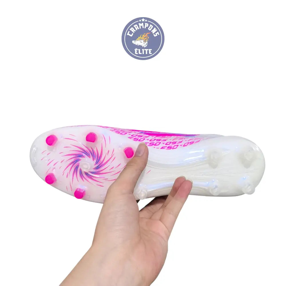 F50 Laceless SPARKFUSION ELITE FG/AG TRINITY - BLANC/ROSE