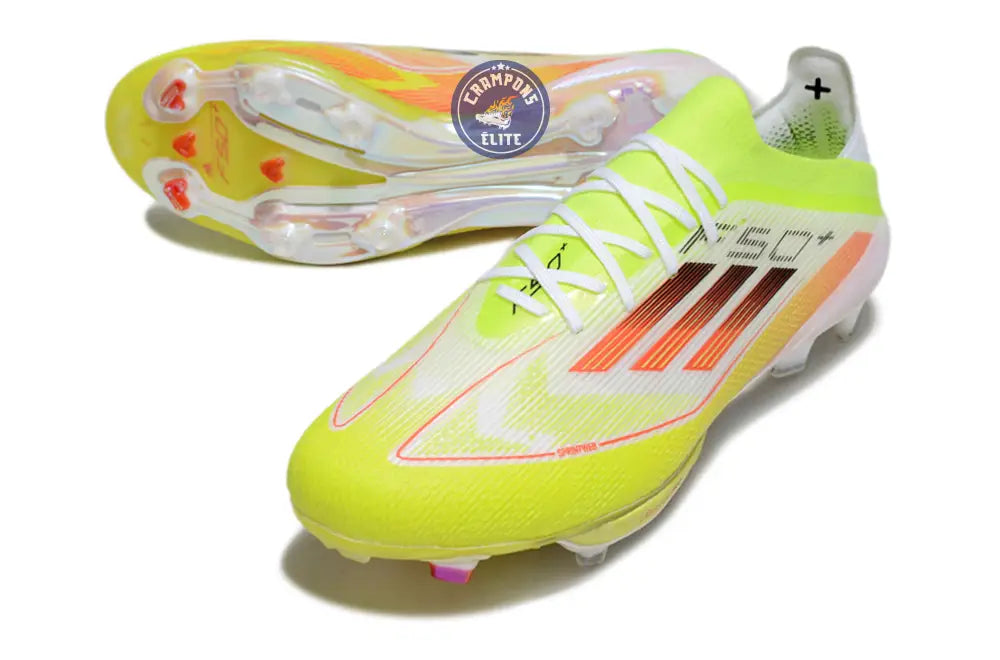 F50 + Lacets FG - Blanc/Jaune Fluo/Orange/noir