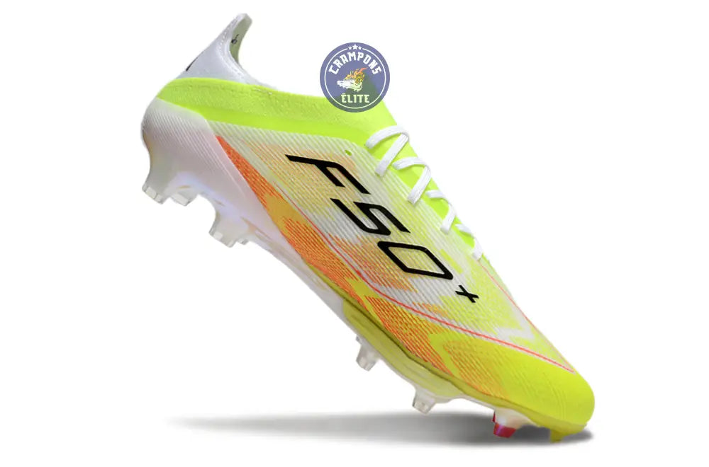 F50 + Lacets FG - Blanc/Jaune Fluo/Orange/noir