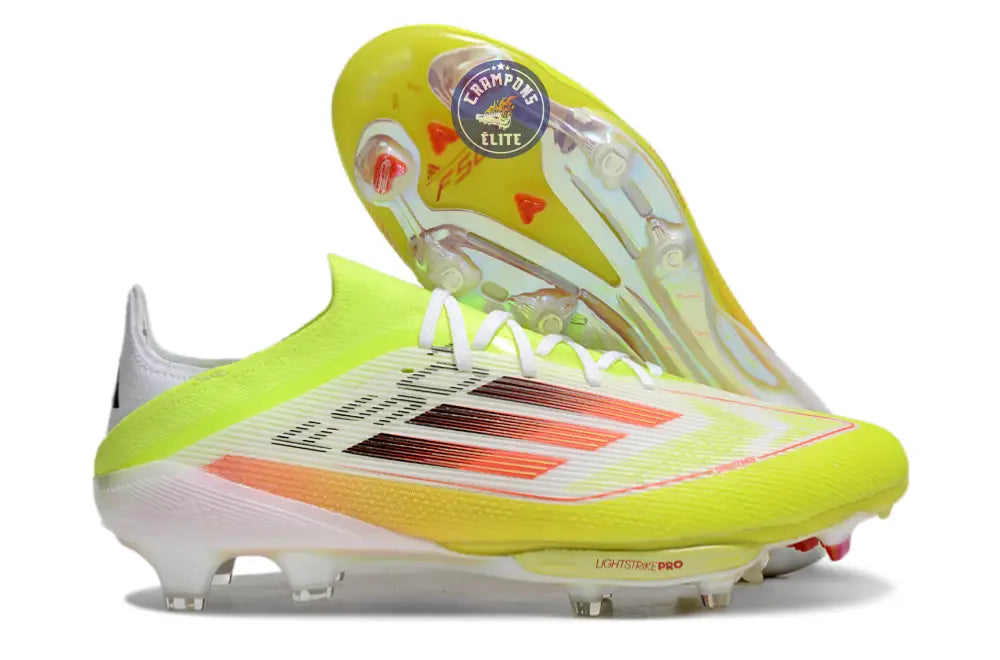 F50 + Lacets FG - Blanc/Jaune Fluo/Orange/noir