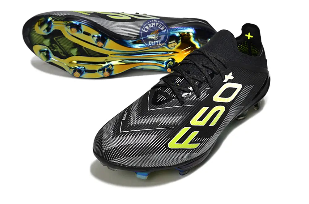 F50 + Lacets FG - Noir/Jaune Fluo/Blanc/Bleu