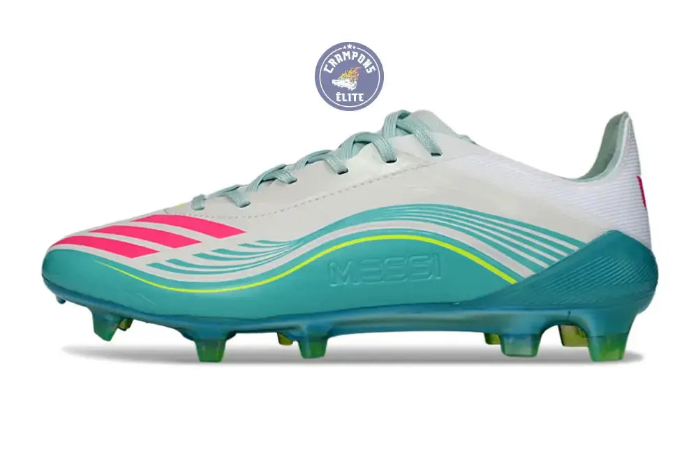 F50 Lacets FG Messi - Turquoise/Blanc/Rose