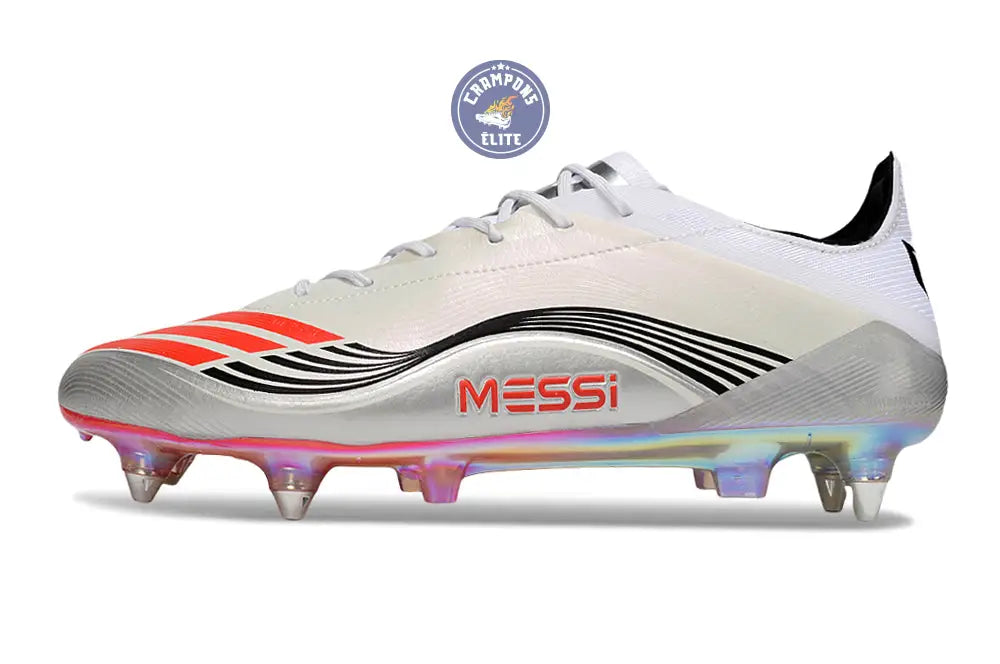 Image of F50 Languette SG Messi Elite FG Prestig10 - Blanc/Lucid Red/Argenté