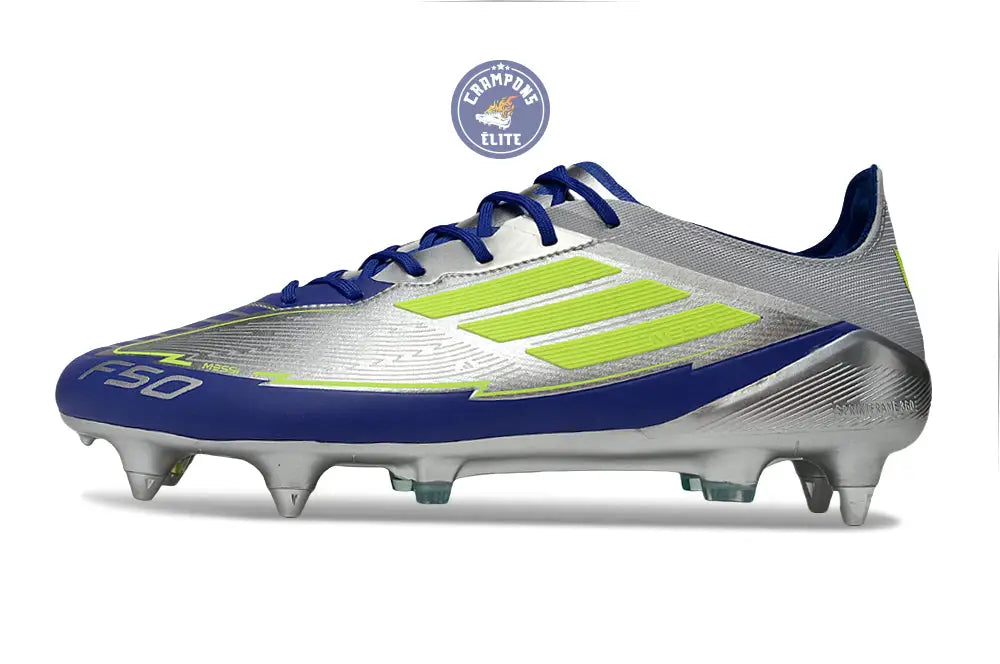 Image of F50 Languette SG Messi Pro FG La Vida Rapida - Argenté/Jaune/Bleu