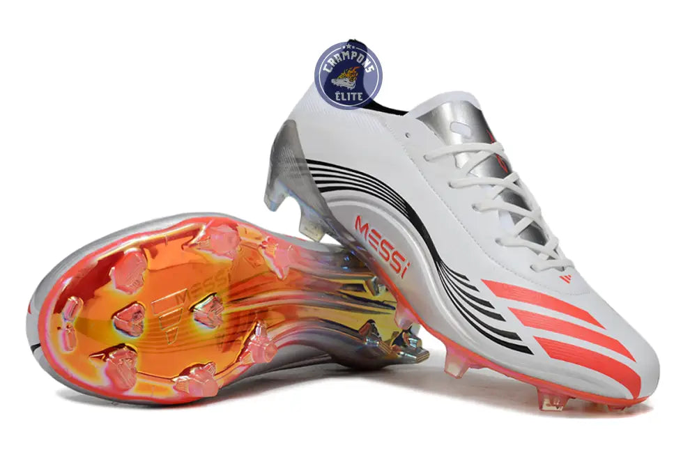 Image of F50 MESSI ELITE FG PRESTIG10 - BLANC/LUCID RED/ARGENTÉ