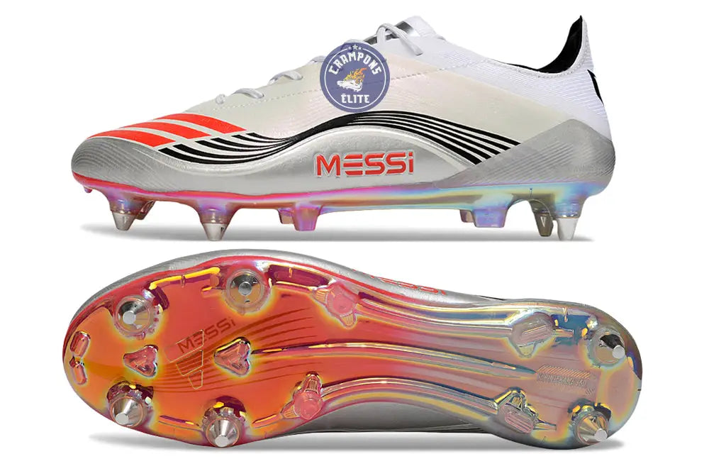 F50 MESSI ELITE SG PRESTIG10 - BLANC/LUCID RED/ARGENTÉ