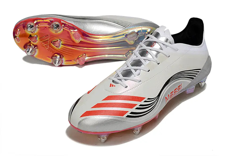 F50 MESSI ELITE SG PRESTIG10 - BLANC/LUCID RED/ARGENTÉ