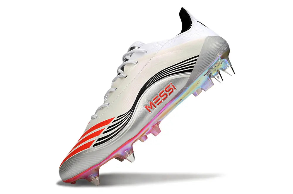F50 MESSI ELITE SG PRESTIG10 - BLANC/LUCID RED/ARGENTÉ